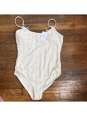 Andie Women's Cream and White Swimsuit-one-piece